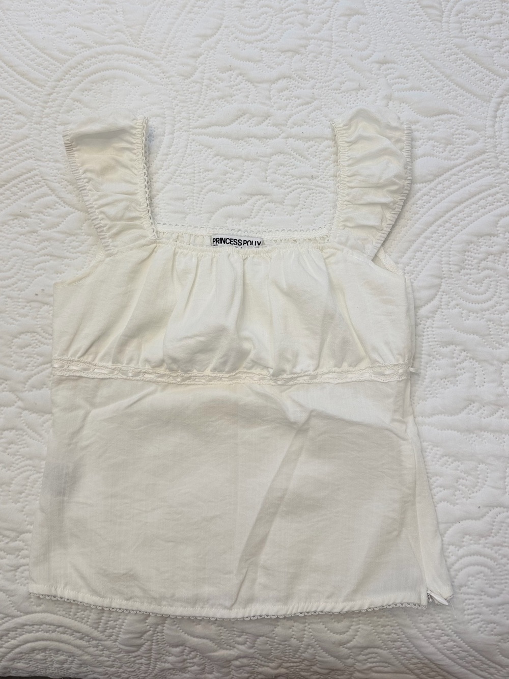 Princess Polly White Ruffle Cami Top